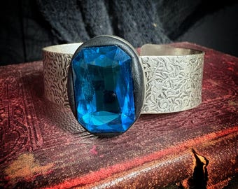 The “Alchemists Oracle” glass crystal gothic glamour cuff bracelet