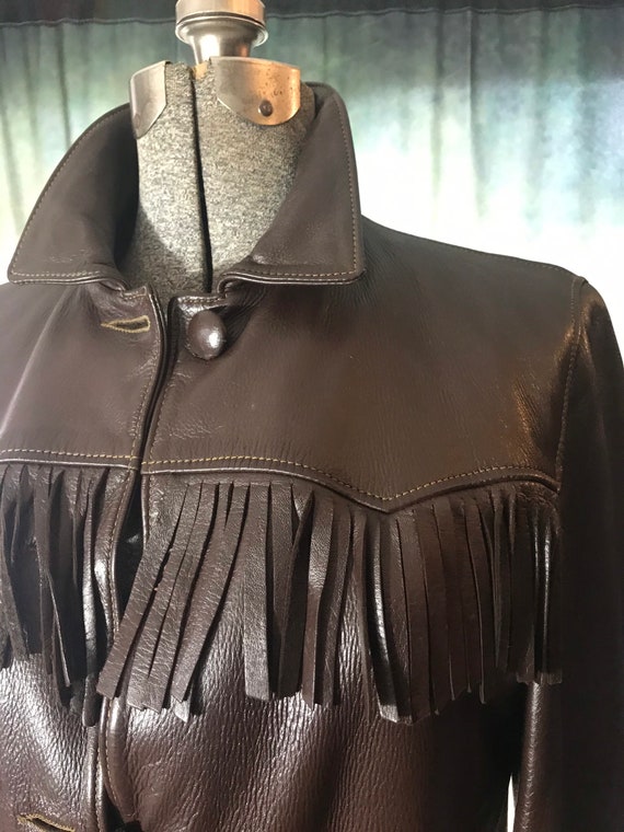 70s Fringe Jacket, Womens Fringe Jacket, Leather … - image 6