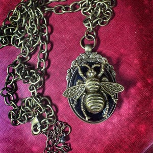 The Pollenator, Bee Necklace, Agate