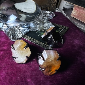 The Coven Ring, Witch Ring, Citrine Ring, Electroformed Ring, Adjustable Ring image 8
