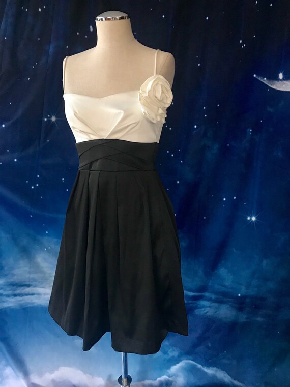 80s Prom Dress, Vintage Prom Dress, Black and Whi… - image 5