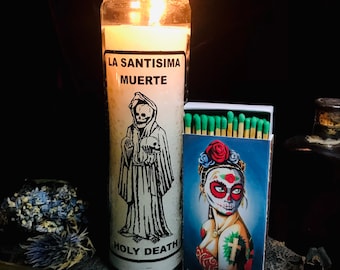 Ritual Candle, 7 Day Candle, Holy Death, Santa Muerte, Witchcraft, Altar Candle, Day of the Dead