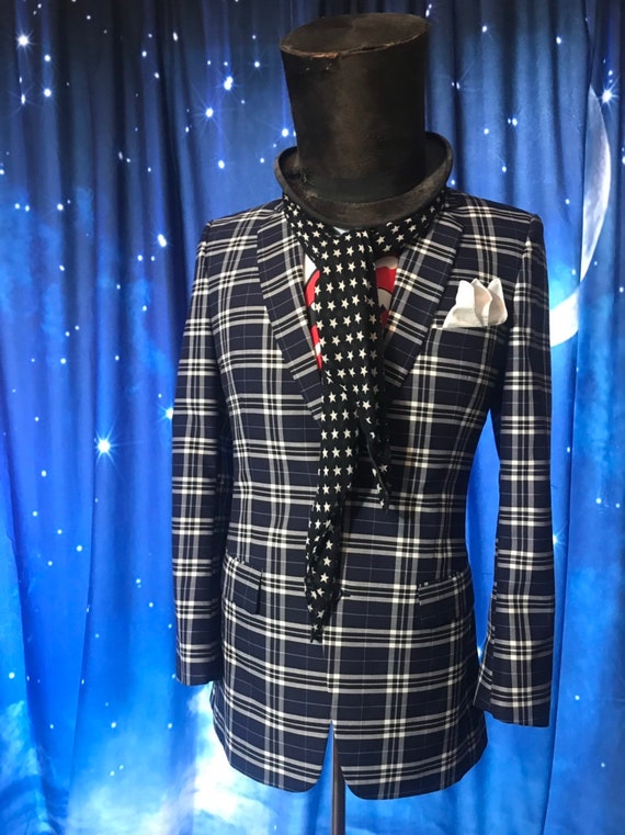 Mens Vintage Suit Jacket/Plaid Suit Jacket/Size 38