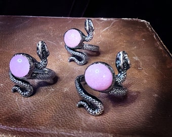 Pink Serpent Ring, Small or Middle Phalange Ring