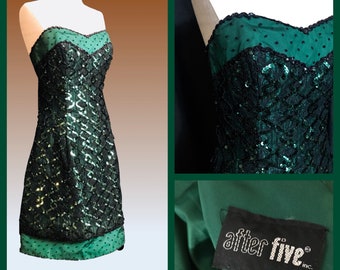 Vintage 80s Dark Green BOW Front MINI Prom Party Dress 8 Xs S 1980s Kitsch  - Etsy