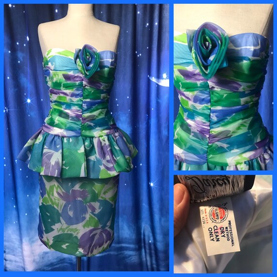 Vintage 80's Prom Dress, 80's Party Dress, Size 4