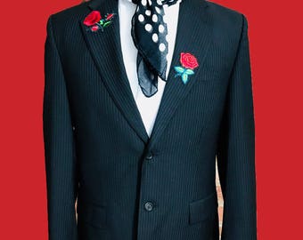 Mens Pinstripe Blazer, Size 40 Mens Suit Jacket, Rose Blazer, Custom Made Blazer, Mens Suit Jacket