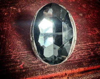 Blood Oath, handmade glass crystal royal vampire ring, adjustable