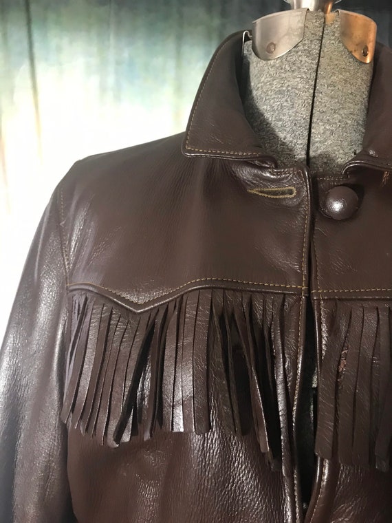 70s Fringe Jacket, Womens Fringe Jacket, Leather … - image 5