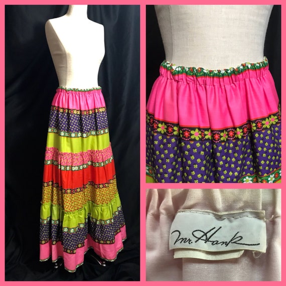 Vintage Maxi Skirt, Vintage Prairie Skirt, Vintage