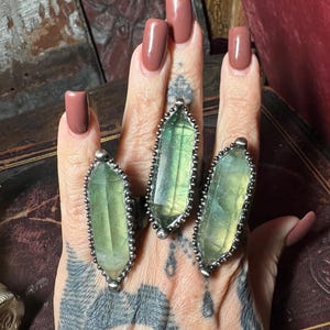 The “Sea Hag” Ring , adjustable fluorite hand soldered ring