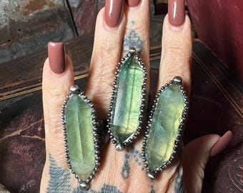 The “Sea Hag” Ring , adjustable fluorite hand soldered ring