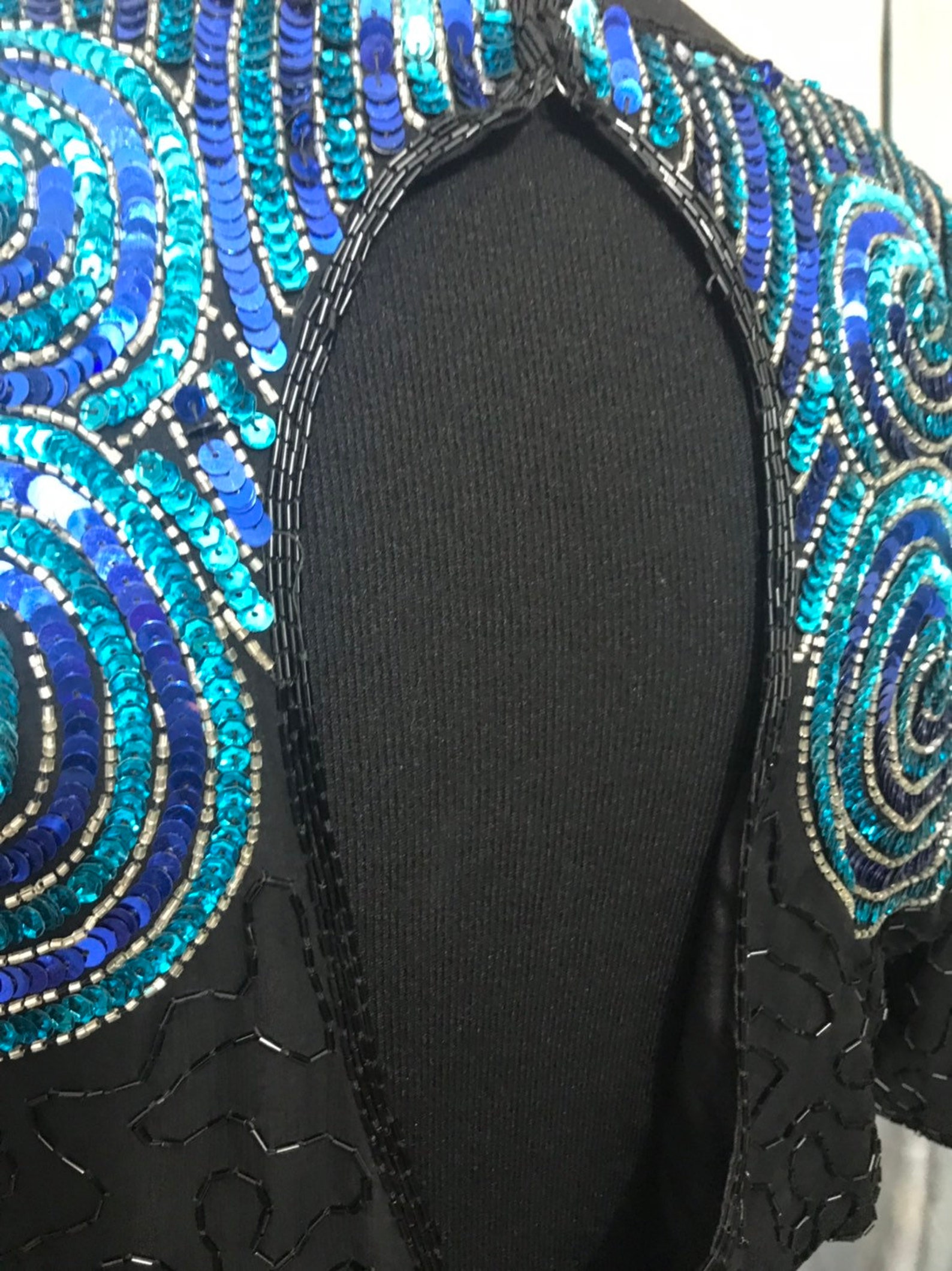 Vintage Beaded Dress Beaded Dress Vintage Dress Blue Beaded Etsy