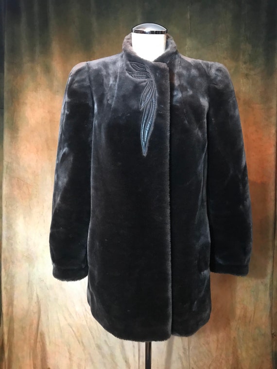 Vintage Faux Fur Coat, Vintage Fake Fur Coat, Sas… - image 2
