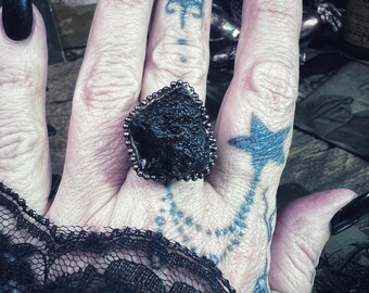 Black Meteorite Ring - style B