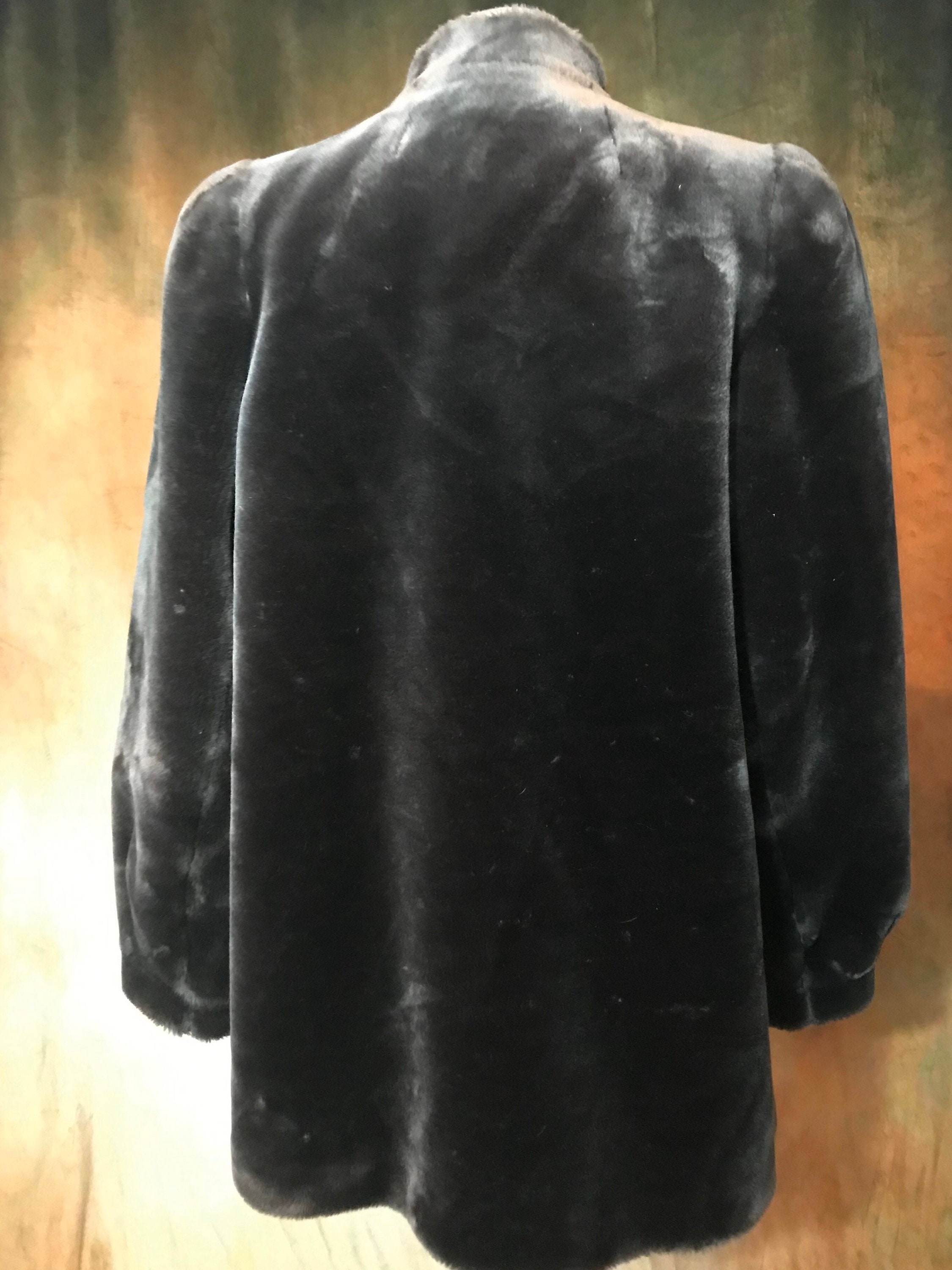 Vintage Faux Fur Coat, Vintage Fake Fur Coat, Sasson Faux