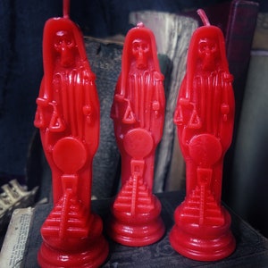 Holy Death Candle, Santa Muerte, Witchcraft, Altar Candle, Red Candle