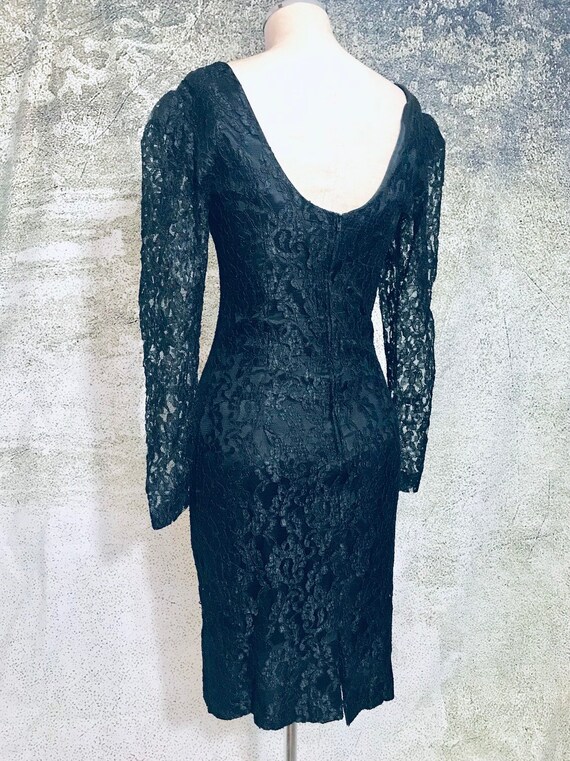 Vintage Black Lace Dress, Vintage Cocktail Dress,… - image 4