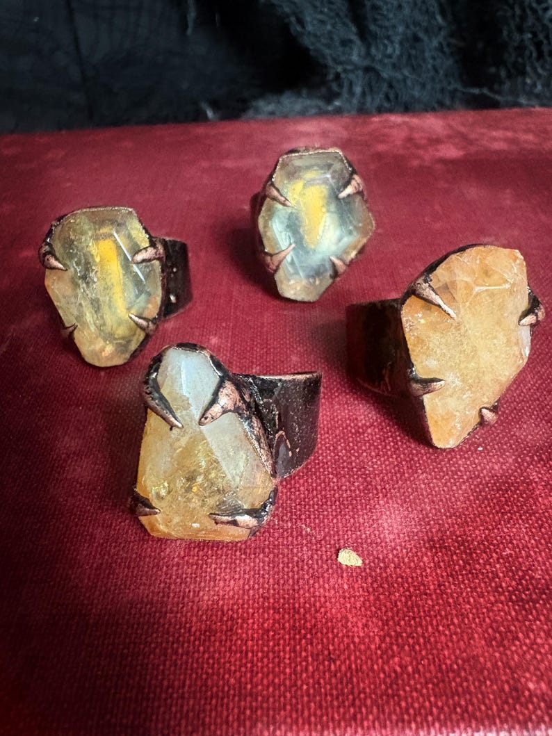 The Coven Ring, Witch Ring, Citrine Ring, Electroformed Ring, Adjustable Ring image 2