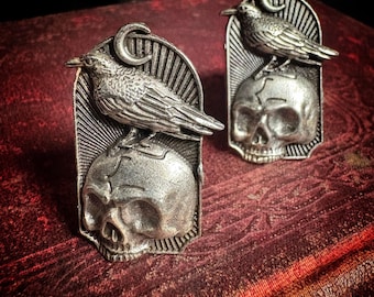 Nevermore Reliquary Ring, Raven Ring, Adjustable