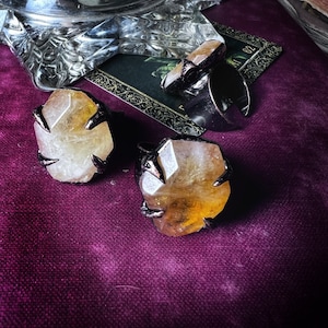 The Coven Ring, Witch Ring, Citrine Ring, Electroformed Ring, Adjustable Ring image 3