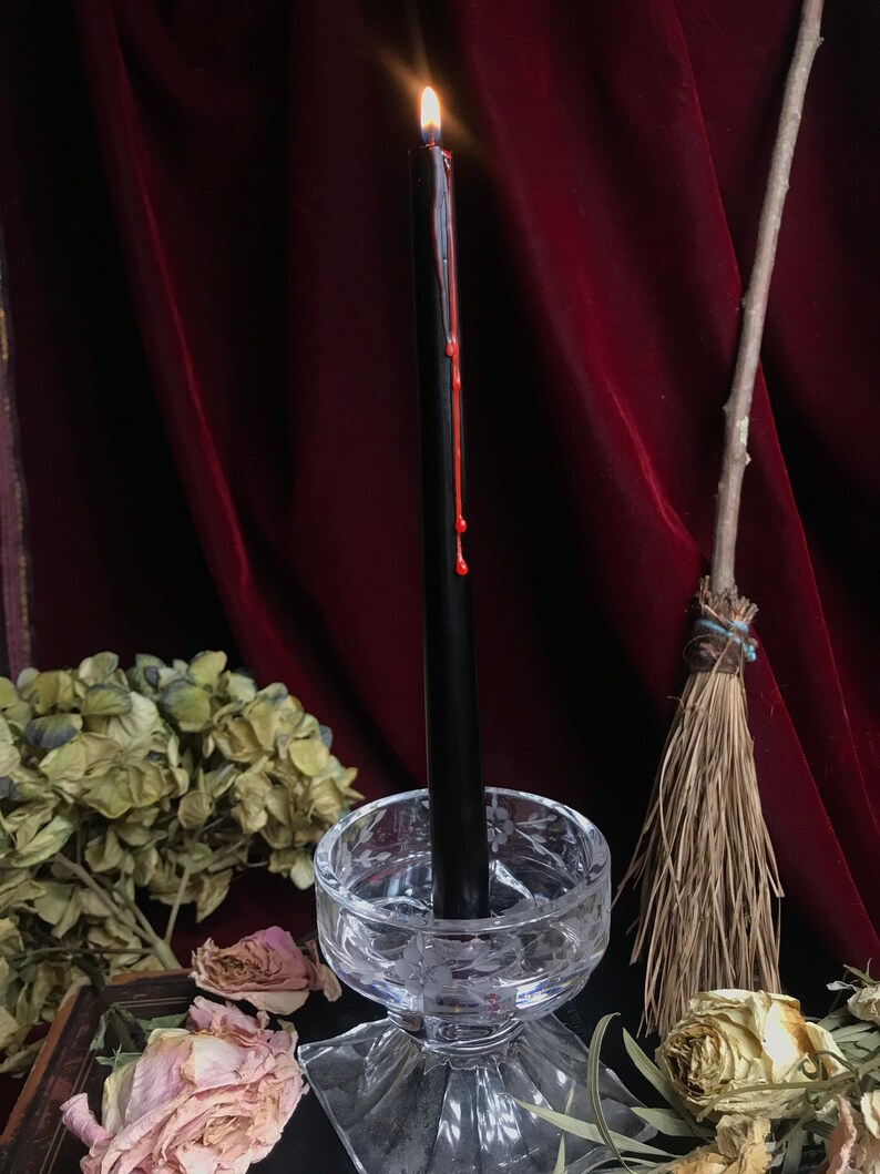 Black Candles Drip Candles Blood Drip Candles Black Spell Etsy