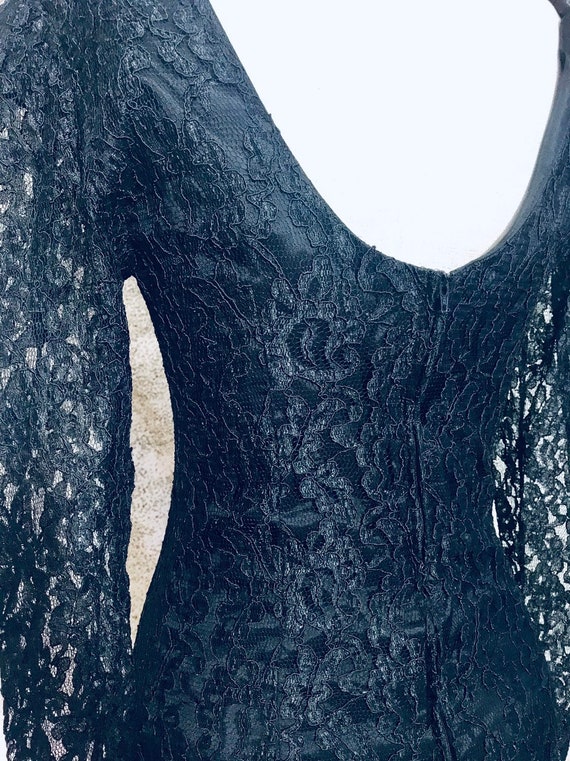 Vintage Black Lace Dress, Vintage Cocktail Dress,… - image 6