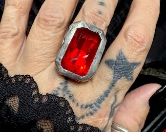 Cathedral Blood, The Carpathian Jewel, handmade glass vampire rin