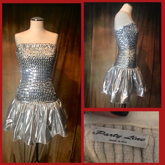 Vintage 80's Prom Dress, 80's Party Dress, Small P