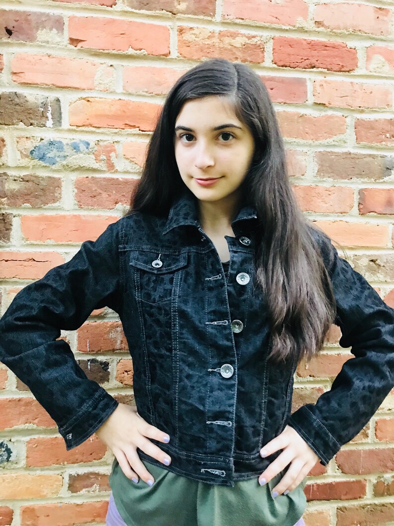 Kids Black Denim Jacket Kids Denim Jacket Kids Jean Jacket Etsy