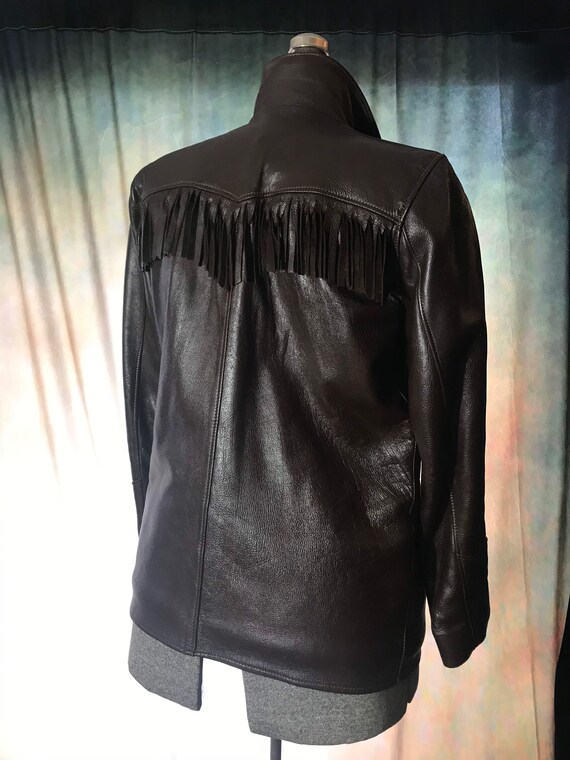 70s Fringe Jacket, Womens Fringe Jacket, Leather … - image 4
