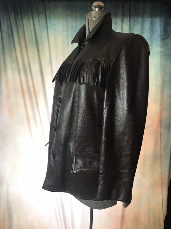 70s Fringe Jacket, Womens Fringe Jacket, Leather … - image 10