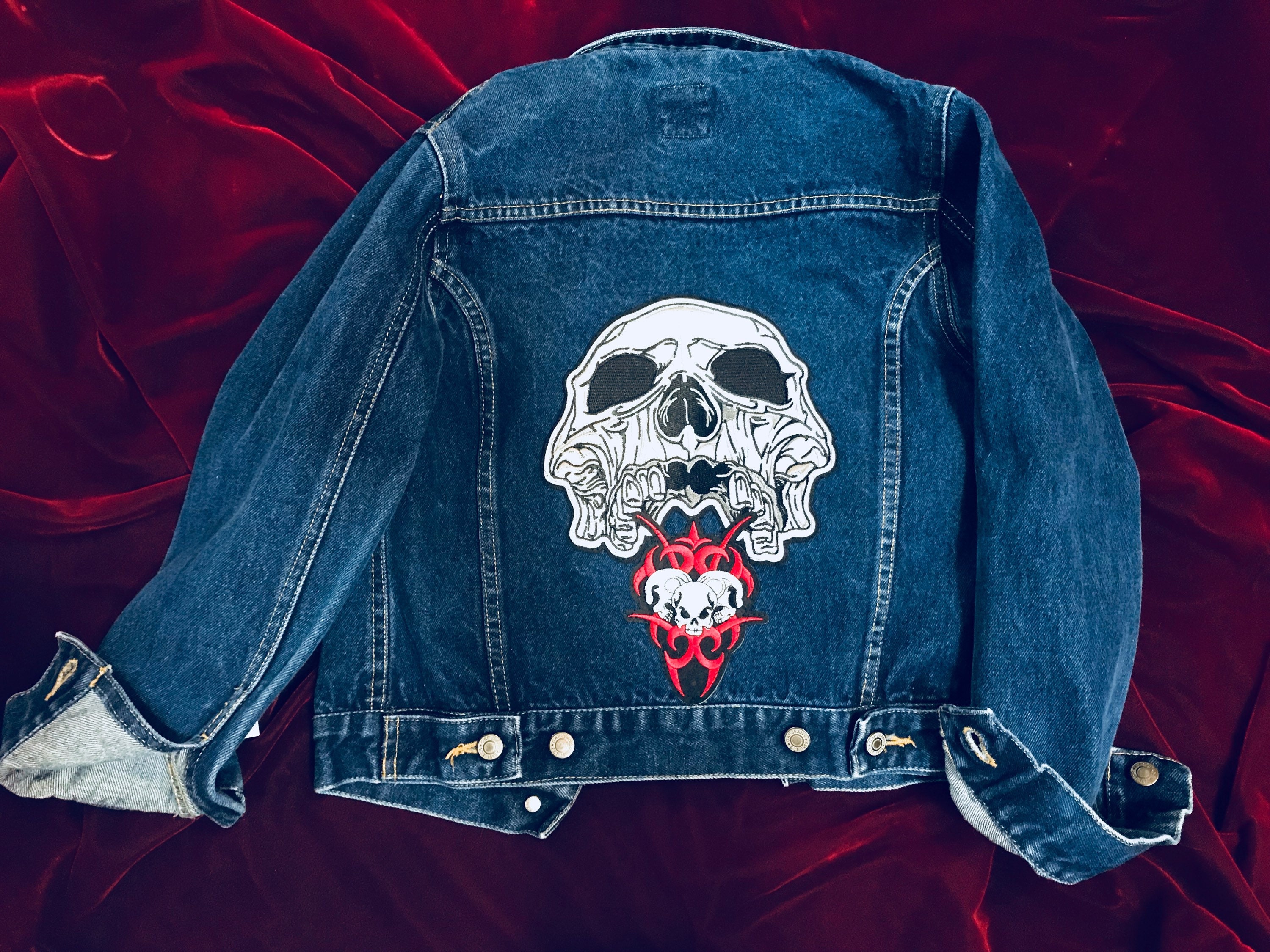 Kids Denim Jacket, Kids Jean Jacket, Skull Jacket, Kids Skull