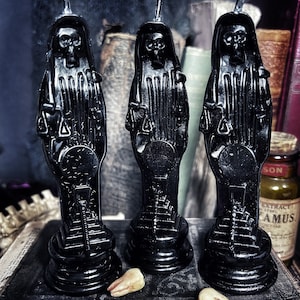 Holy Death Candle, Santa Muerte, Witchcraft, Altar Candle, Black Candle