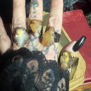 The Coven Ring, Witch Ring, Citrine Ring, Electroformed Ring, Adjustable Ring image 11