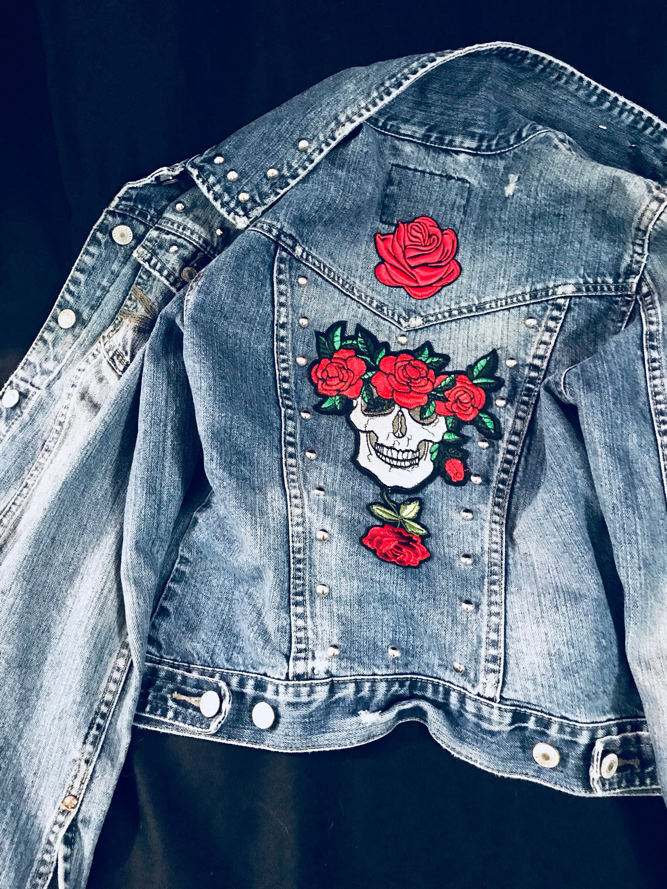 jean jacket roses