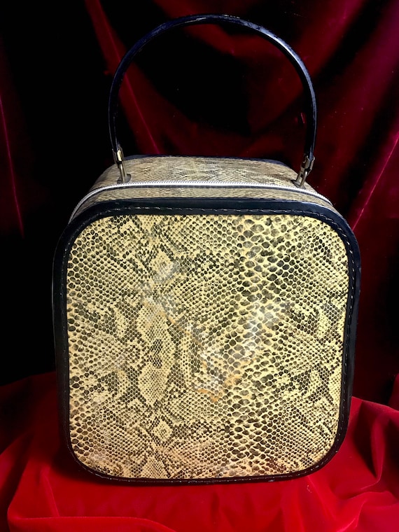 Vintage Snakeskin Print Luggage Case, Vintage Trai