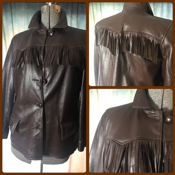 70s Fringe Jacket, Womens Fringe Jacket, Leather … - image 2