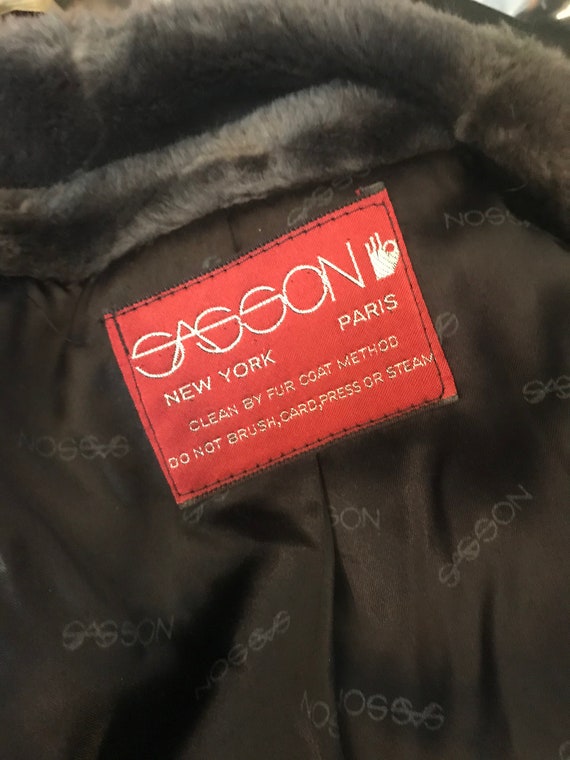 Vintage Faux Fur Coat, Vintage Fake Fur Coat, Sas… - image 9