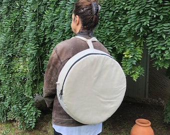 Drum bag in cotton. Off white  color.Decorate  and design your own bag.