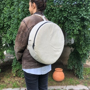 Drum bag in cotton. Off white color.Decorate and design your own bag. image 7