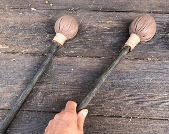 Shaman drum beater for  big drum, big mallets firm head good  weight.