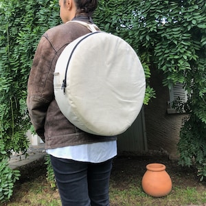 Drum bag in cotton. Off white color.Decorate and design your own bag. image 8