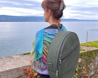 Drum bag,  dark green   cotton mix fabric, with front pocket, sham and Drum Bag, Buffalo Drum Bag