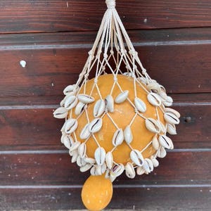 Shekere Cowrie Shell Rattle, Gourd Rattle, African shaker,