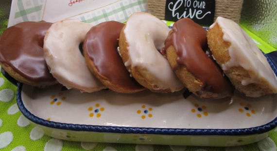 Gluten Free Glazed Donuts, Dairy Free, Egg Free, Vegan, Baked, Yeast Free, Nut Free, Birthday Gift, Lemon, Apple Spice, Pumpkin Pie, Smores