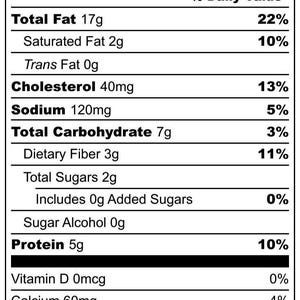 May include: A nutrition facts label for Keto Carrot Cake Cupcakes with Pecans, Gluten Free, Sugar Free, Grain Free, with Cream Cheese Frosting. The label lists 200 calories per 70g serving, including fat, cholesterol, sodium, carbs, and protein.