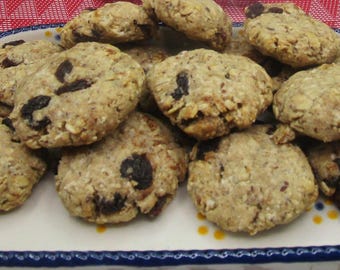 Sugar Free Oatmeal Raisin Cookies, Gluten Free, Dairy Free, Egg Free, Nut Free, Vegan, Low Calorie snacks, Birthday Gifts, Valentine's Day