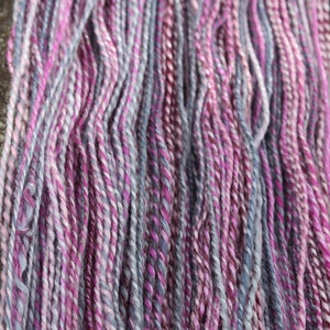 Smoky Waters, Hand Spun, Handspun, Yarn, Fingering, Purple, Grey, Pink, Maroon, Merino, Wool, Tencel, 270 Yards image 8