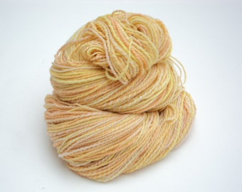 Maize, Hand Spun, Handspun, Hand Dyed, Fingering, Yarn, Yellow, Orange, White